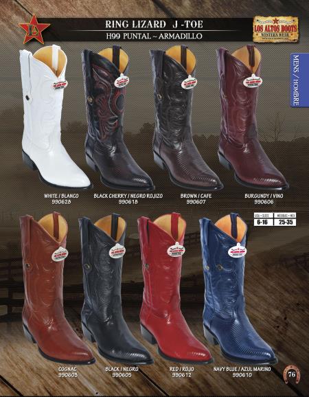 Mensusa Products Los Altos JToe Genuine Ring Lizard Mens Western Cowboy Boots Diff. Colors/Sizes 206