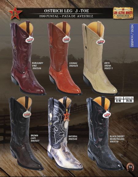 Mensusa Products Los Altos JToe Genuine Ostrich Leg Mens Western Cowboy Boots Diff. Colors/Sizes