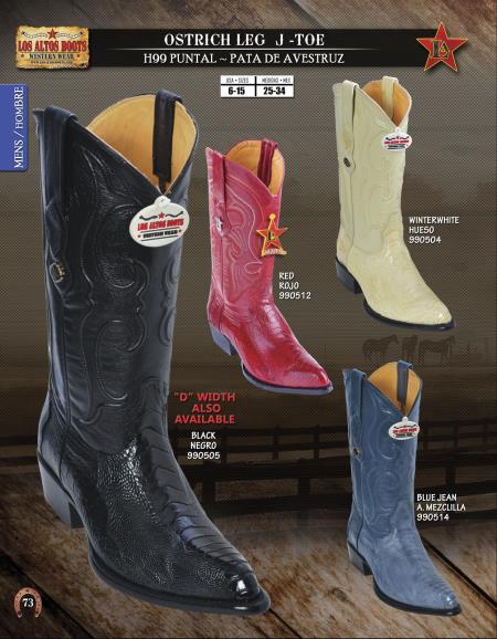 Mensusa Products Los Altos JToe Genuine Ostrich Leg Mens Western Cowboy Boots Diff. Colors/Sizes