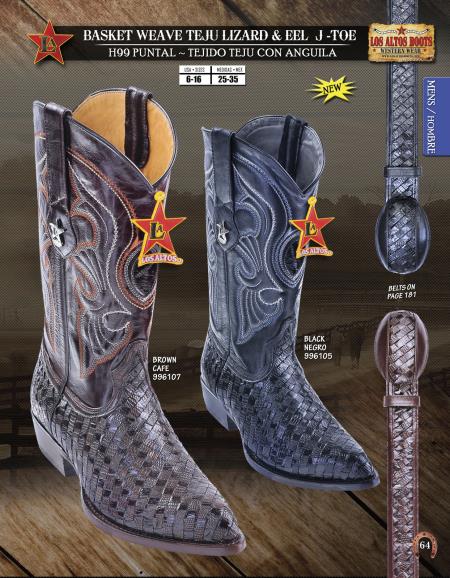 Mensusa Products Los Altos JToe Lizard & Eel Men's Western Cowboy Boots Diff. Colors/Sizes
