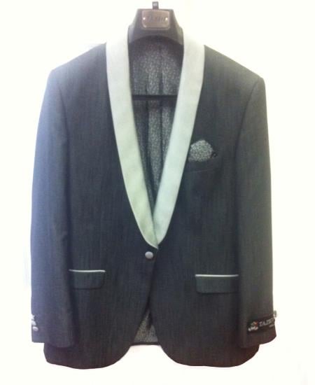 Mensusa Products Men's One Button Slim Fit Tuxedo Jacket Black