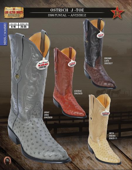 Mensusa Products Los Altos JToe Genuine Ostrich Men's Western Cowboy Boots Diff. Colors/Sizes