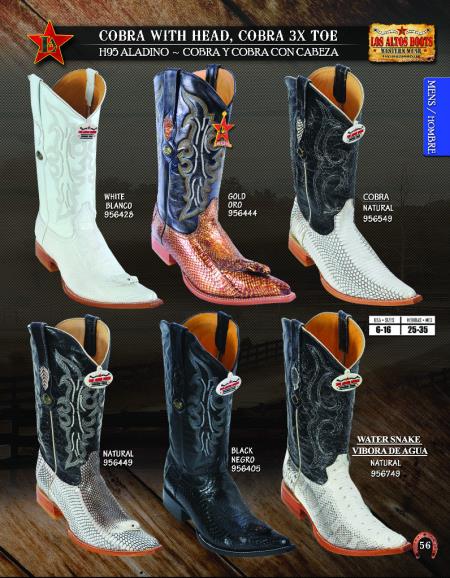 Mensusa Products Los Altos XXXToe Genuine Cobra W/Head Mens Western Cowboy Boot Diff. Color/Size 208