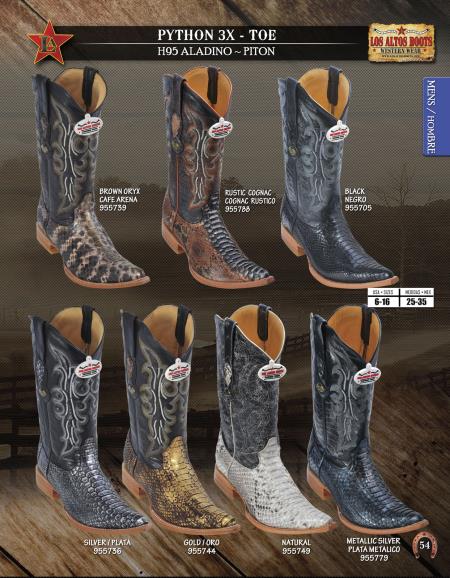 Mensusa Products Los Altos XXXToe Genuine Python Men's Western Cowboy Boots Diff. Colors/Sizes 197