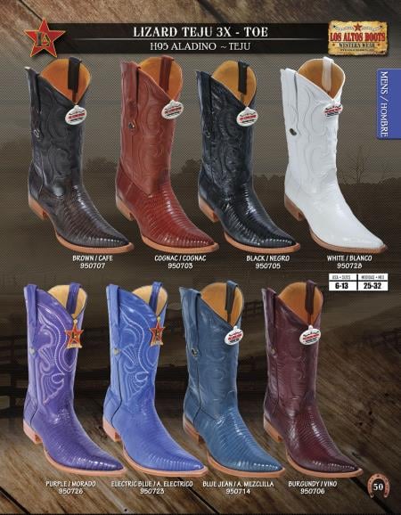 Mensusa Products Los Altos XXXToe Genuine Lizard Teju Mens Western Cowboy Boot Diff.Colors/Sizes 228