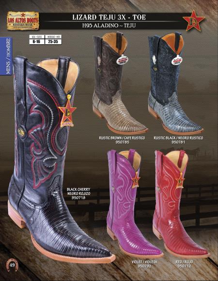 Mensusa Products Los Altos XXXToe Genuine Lizard Teju Mens Western Cowboy Boot Diff.Colors/Sizes 228