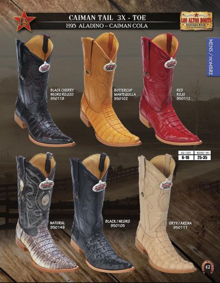 Mensusa Products Los Altos 3X Toe Genuine Caiman TaMens Western Cowboy Boots Diff.Colors/Sizes