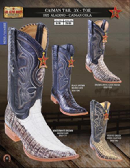Mensusa Products Los Altos 3X Toe Genuine Caiman TaMens Western Cowboy Boots Diff.Colors/Sizes