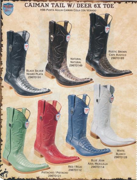 Mensusa Products 6XToe Caiman TaW/ Deer Men's Cowboy Boots Diff.Colors/Sizes