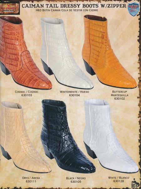 Mensusa Products Genuine Caiman Men's Western Dressy Boots w/ Zipper Diff.Color/Sizes 439