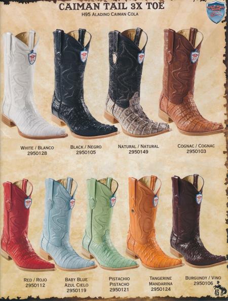 Mensusa Products XXXToe Genuine Caiman TaMen's Cowboy Western Boots Diff.Color/Size