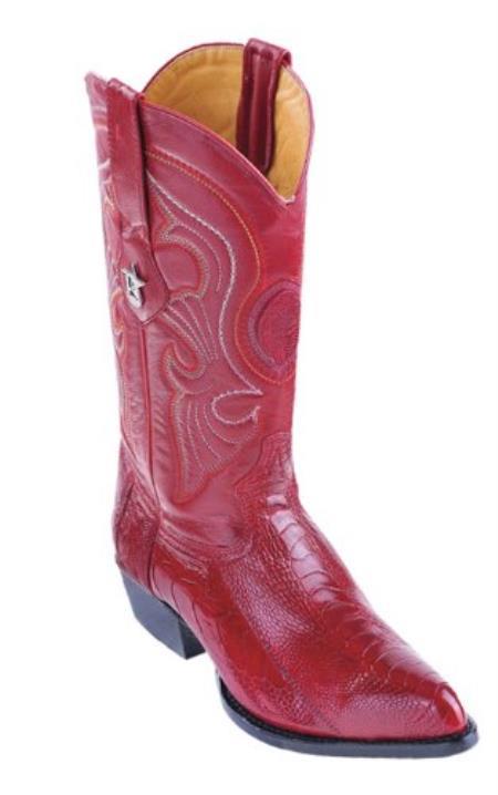 Mensusa Products Los Altos Red Ostrich Leg Cowboy Boots7