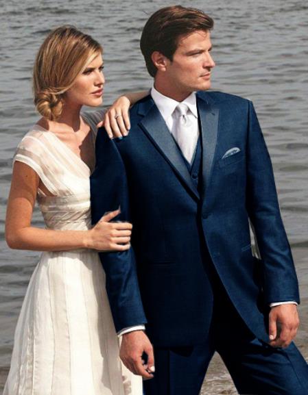 Mensusa Products Stunning Navy Blue Two Button Tuxedo