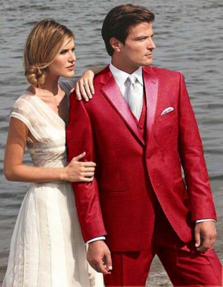 Mensusa Products Stunning Red Two Button Tuxedo