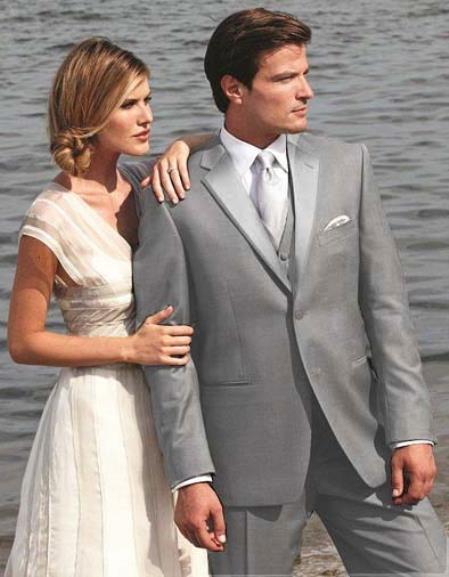 Mensusa Products Stunning Light Gray Two Button Tuxedo
