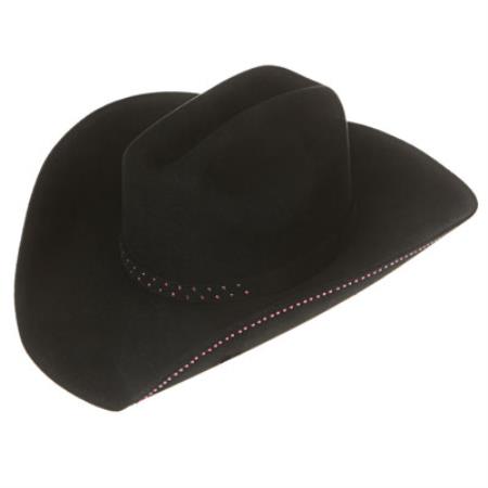 Mensusa Products Black Frost Felt Cowboy Hat