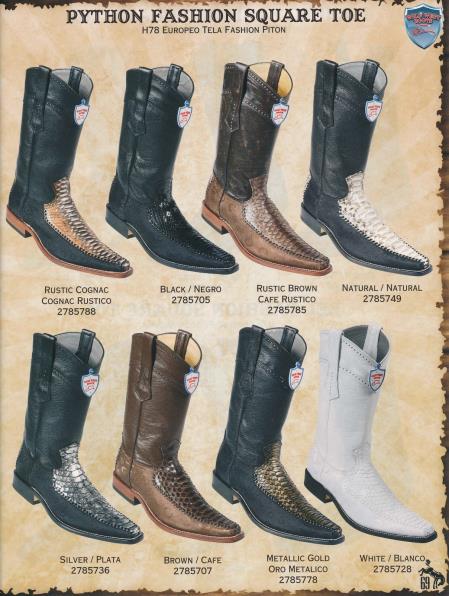Mensusa Products SquareToe Python w/ Fashion Design Men's Cowboy Boots Diff.Color/Size 274