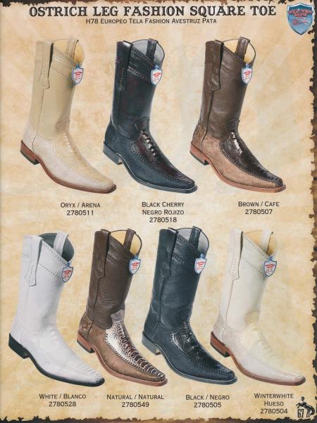 Mensusa Products SquareToe Ostrich w/Fashion Design Men's Cowboy Boots Diff.Color/Size