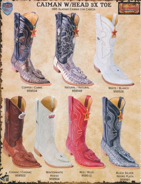 Mensusa Products XXXToe Caiman w/ Head Men's Cowboy Western Boots Diff. Colors/Sizes 419