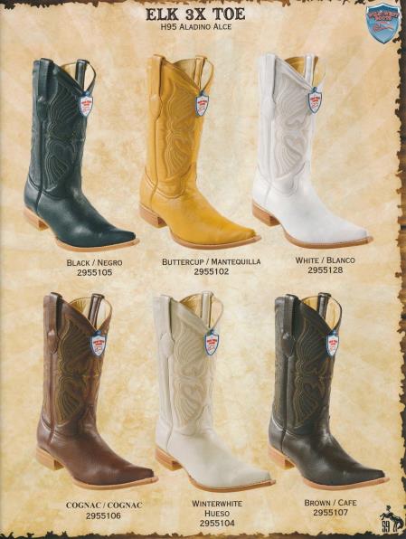 Mensusa Products XXXToe Genuine Elk Men's Cowboy Western Boots Diff. Colors/Sizes