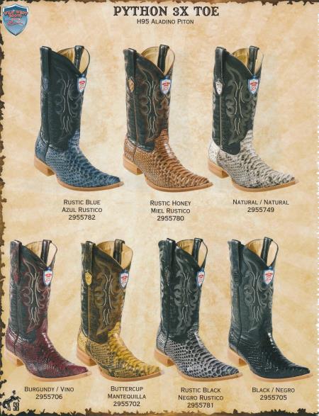 Mensusa Products XXXToe Genuine Python Men's Cowboy Western Boots Diff. Colors/Sizes 208
