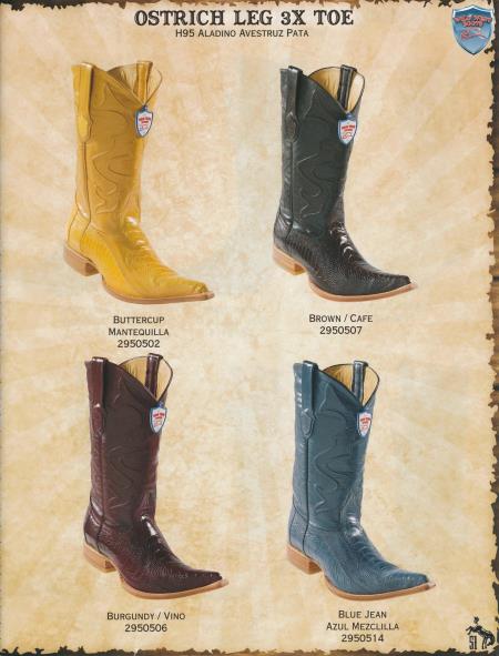 Mensusa Products XXXToe Genuine Ostrich Leg Men's Cowboy Western Boots Diff.Color/Size 228