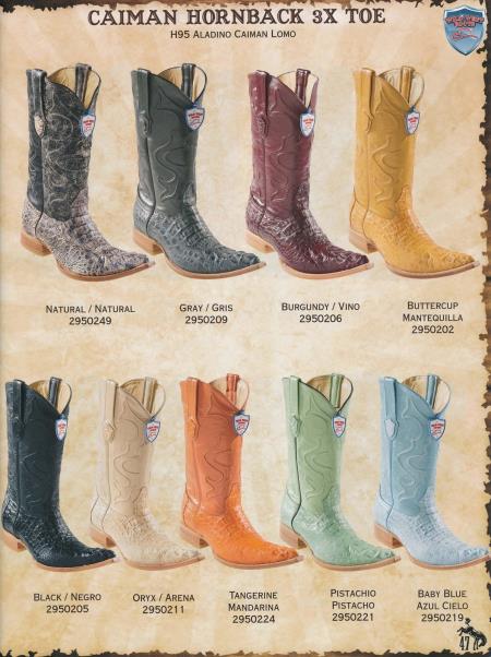 Mensusa Products XXXToe Caiman Hornback Men's Cowboy Western Boots Diff. Colors/Sizes