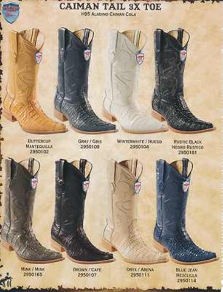 Mensusa Products Wild West XXXToe Genuine Caiman TaMen's Cowboy Western Boots Diff.Color/Size