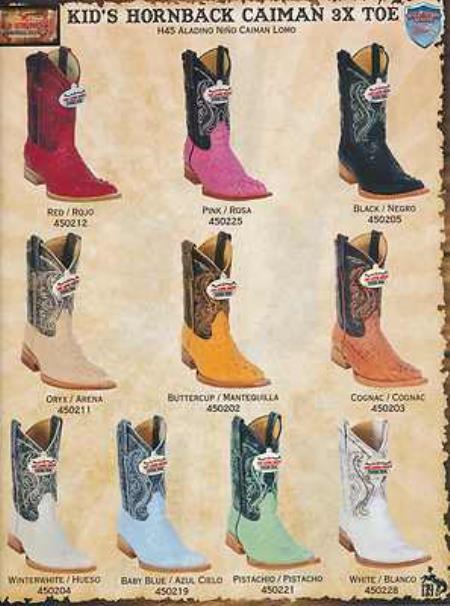 Mensusa Products Wild West Kids XXXToe Hornback Caiman Cowboy Western Boots Diff. Colors/Sizes