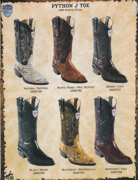 Mensusa Products Wild West JToe Genuine Python Men's Cowboy Western Boots Diff. Colors/Sizes 196