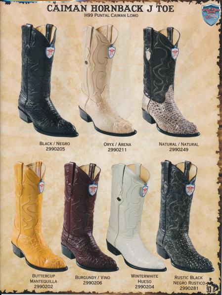 Mensusa Products Wild West JToe Genuine Caiman Hornback Men's Cowboy Boots Diff. Colors/Sizes