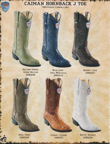 Mensusa Products JToe Genuine Caiman Hornback Men's Cowboy Boots Diff. Colors/Sizes
