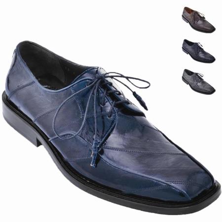 Mensusa Products Eel Skin Oxford Style Shoe Navy Blue