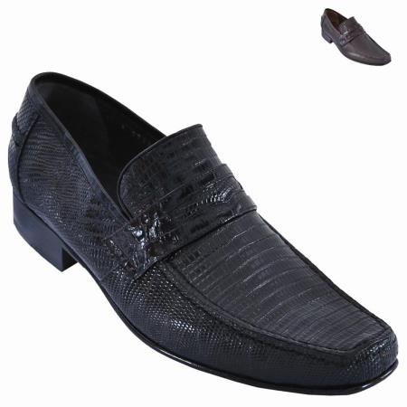 Mensusa Products Full Lizard Skin Loafer Black