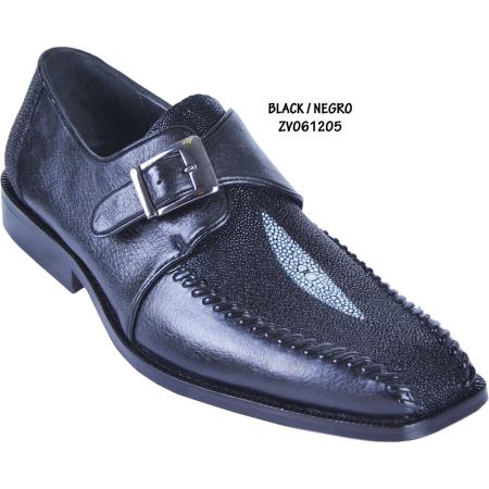 Mensusa Products Exotic Stingray/Deer Skin Shoe Dress Shoe Black