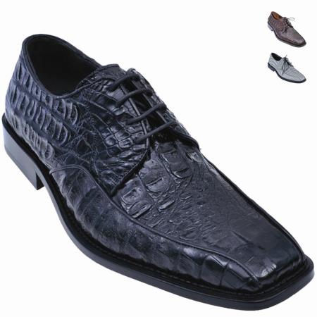 Mensusa Products Exotic Alligator Oxford Shoe Black