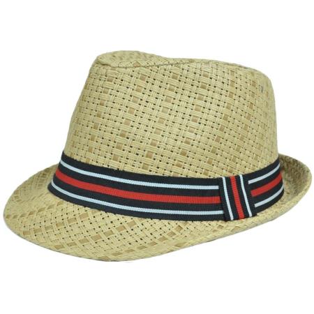 Mensusa Products Woven Straw Adult Gangster Hat Khaki Fedora Trilby Large Xlarge