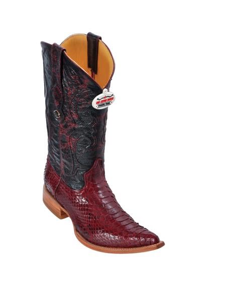 Mensusa Products Burgundy Python Cowboy Boots 277