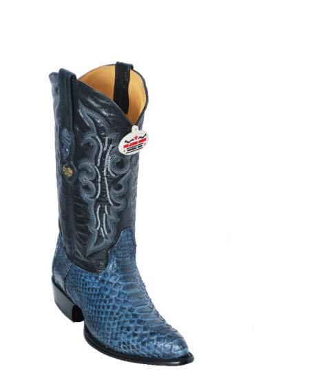 Mensusa Products Rustic Blue Python JToe Cowboy Boots 297