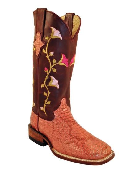 Mensusa Products Ferrini Women's Print Snakeskin SToe Boot Pink 318