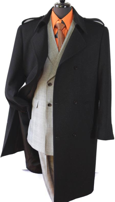 Mensusa Products Long coat men-Mens 1 Wool 43? Long Coat Black