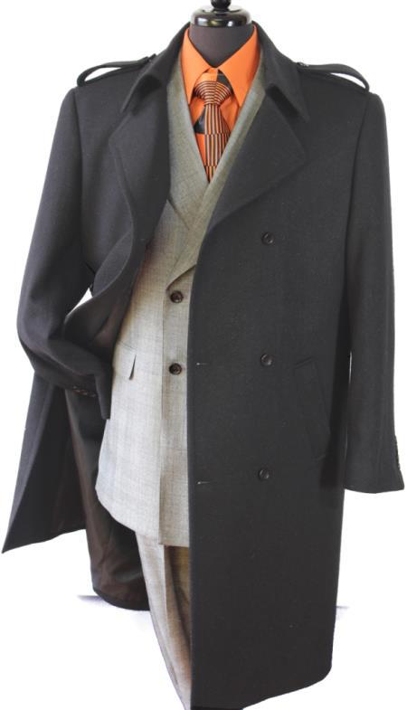 Mensusa Products Long coat men-Mens 1 Wool 43? Long Coat Charcoal