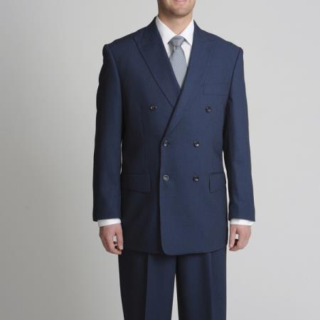 Mensusa Products Men's Double Breasted Navy MiniCheck Suit