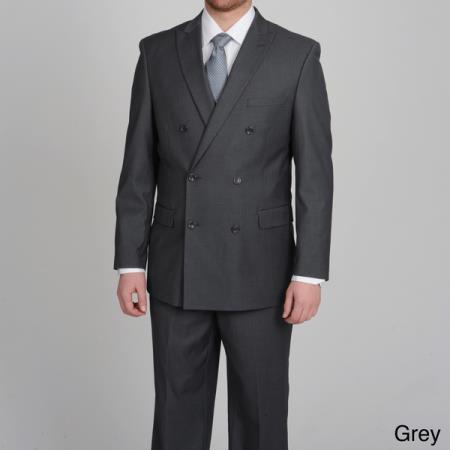Mensusa Products Men's Slim Fit Double Breasted Tonal Stripe Suit