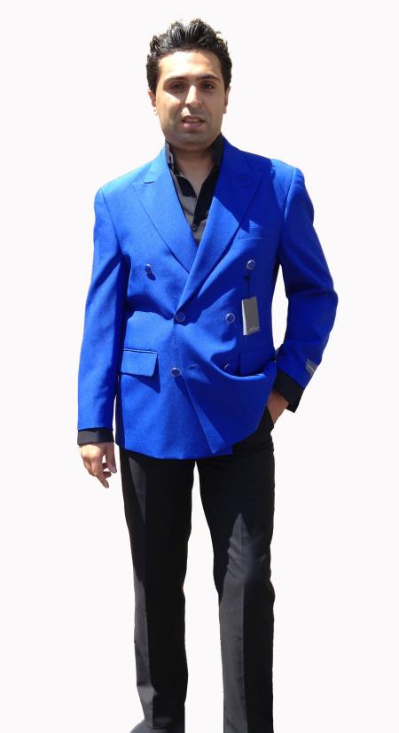Mensusa Products Men's Double Breasted Suit Royal Blue