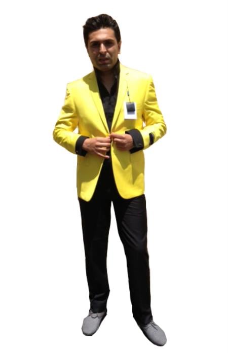 Mensusa Products Men's Two Button Blazer Yellow