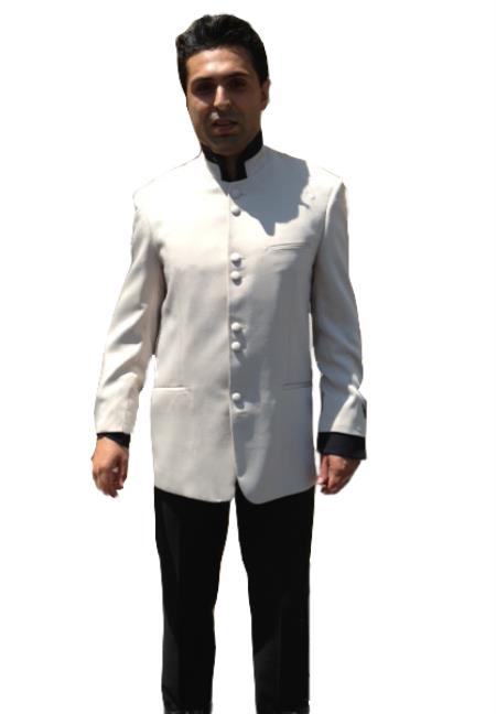 Mensusa Products Nehru jacket-8 Button Mandarin Nehru Tuxedo Dinner Jacket Wedding Prom Coat Blazer