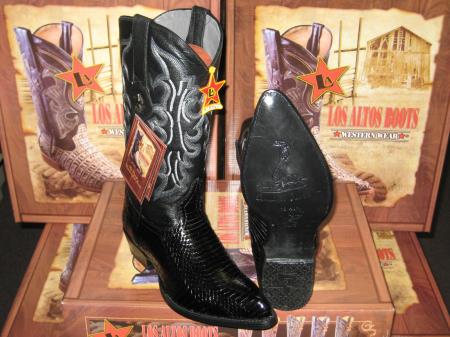 Mensusa Products Los Altos Black Genuine Cobra Snake Skin Belly Western Cowboy Boot (EE)