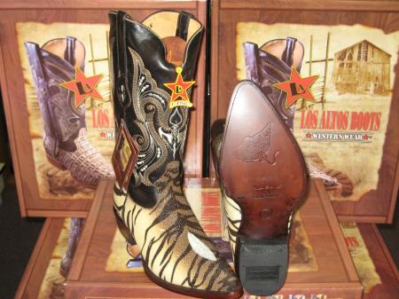 Mensusa Products Los Altos Tiger Genuine Stingray Single Stone Western Cowboy Boot (EE)