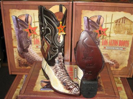 Mensusa Products Los Altos Natural Genuine Crocodile Western Cowboy Boot (D)